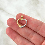 Dije Silueta Corazon 0.4gr / 2cm / Bordeado Dos Oros Amarillo Blanco +4