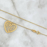 Pulso Aro Seguido 0.9gr / 19cm / 0.5mm Dije Corazon Oro Amarillo +4 *