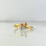Anillo Tu y Yo 1.15gr / T6 1/4 / 4mm Bolas Tres Oros
