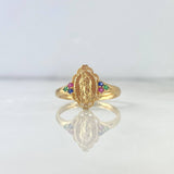 Anillo Virgen de Guadalupe Flor 2.45gr / T7 1/2 / Ovalo Circones Verde Fucsia Azul Oro Amarillo