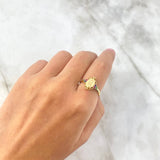 Anillo Virgen de Guadalupe Flor 2.45gr / T7 1/2 / Ovalo Circones Verde Fucsia Azul Oro Amarillo