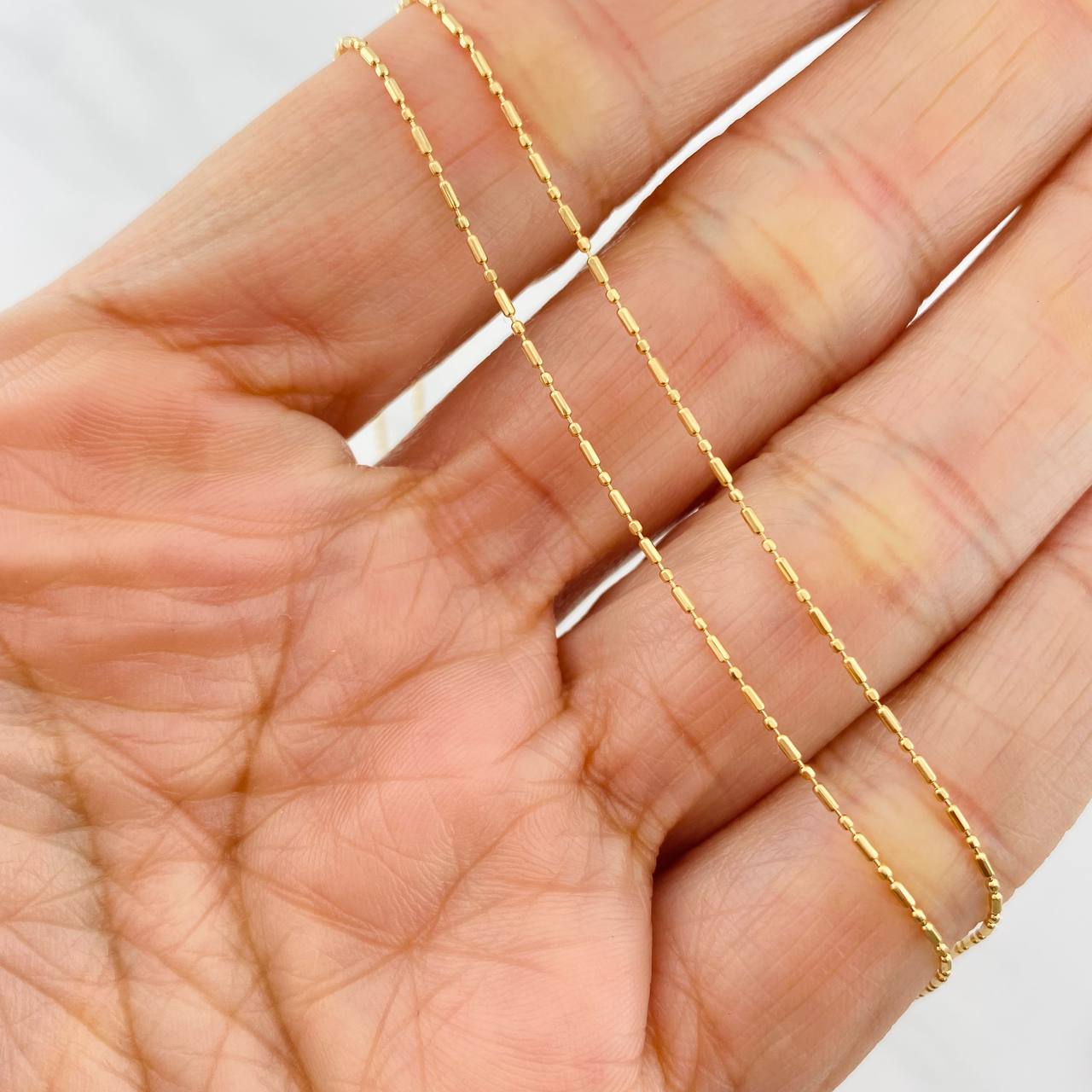 Cadena Morse 1.45g / 45cm / 0.75mm Oro Amarillo 18K