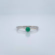 Anillo Solitario 6 Garras Esmeralda 1.25gr / T6 1/2 / Oro Blanco 18K %