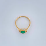 Anillo Corazón Tupido Esmeralda 2.45gr / 6cm / Oro Amarillo 18K %