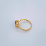 Anillo Corazón Tupido Esmeralda 2.45gr / 6cm / Oro Amarillo 18K %