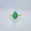 Anillo Solitario Lagrima Esmeralada 1.65gr / 6.5cm / Oro Amarillo 18K %