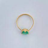 Anillo Solitario Lagrima Esmeralada 1.65gr / 6.5cm / Oro Amarillo 18K %