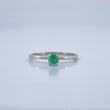 Anillo Solitario Esmeralda 1.55gr / 6.5cm / Oro Blanco 18K %
