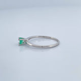 Anillo Solitario Esmeralda 1.55gr / 6.5cm / Oro Blanco 18K %