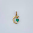 Dije Luna Figura Esmeralada 0.55gr / 1.7cm / Oro Amarillo 18K %