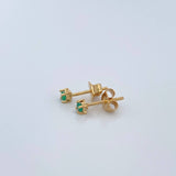 Topos Cuatro Garras Esmeralda 0.6gr / 2.67mm Oro Amarillo 18K %