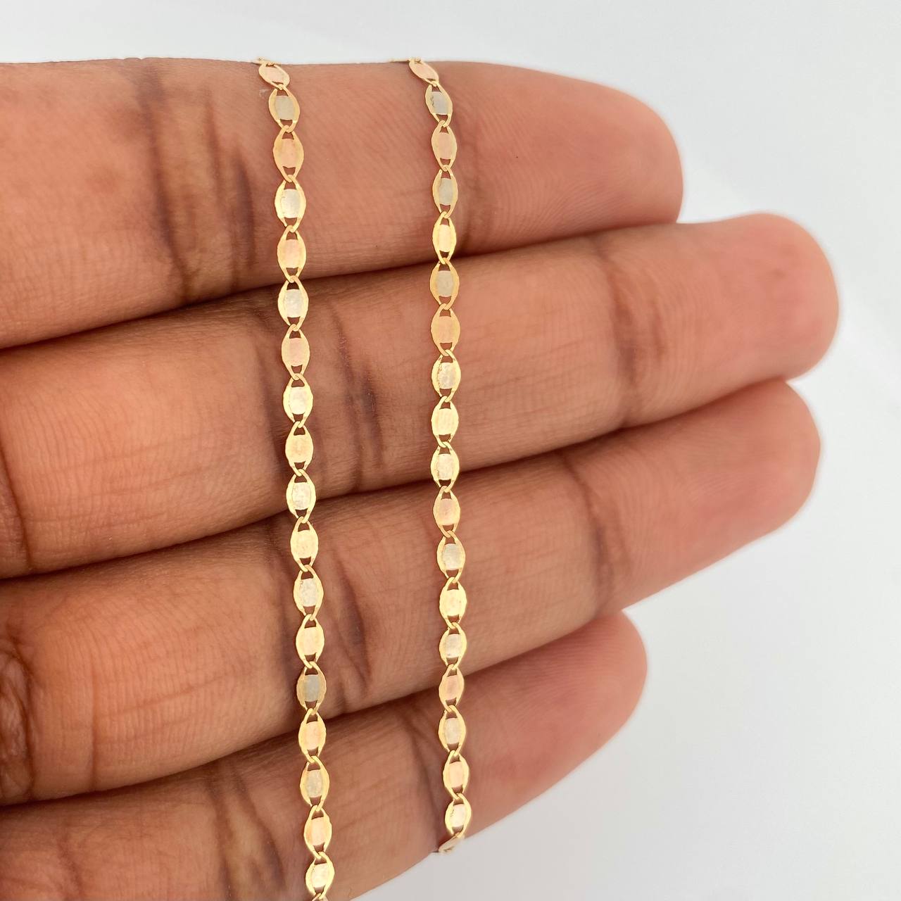 Cadena Plana Espejo 1.6gr / 45.5cm / 2.15mm Tres Oros +3 18K %