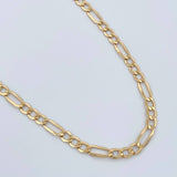 Cadena Figaro 6.45gr / 60.7cm / 3.8mm Oro Amarillo +3 18K %