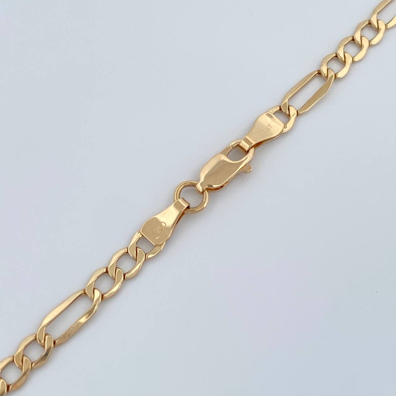 Cadena Figaro 6.45gr / 60.7cm / 3.8mm Oro Amarillo +3 18K %