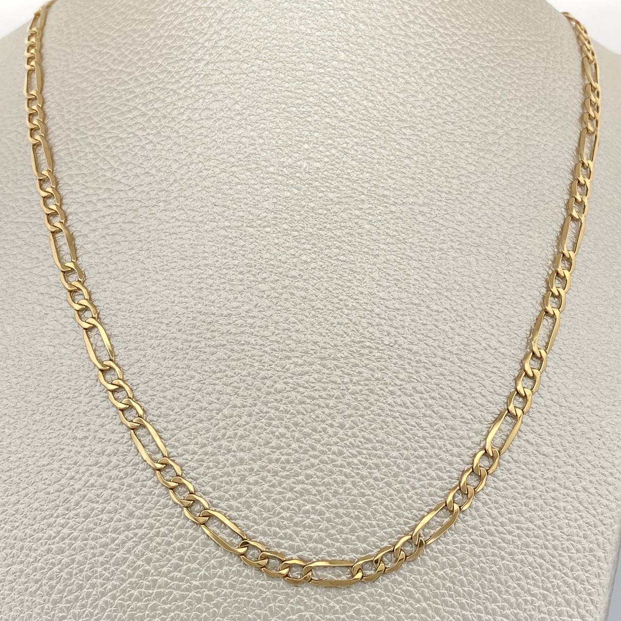 Cadena Figaro 6.45gr / 60.7cm / 3.8mm Oro Amarillo +3 18K %
