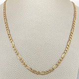 Cadena Figaro 6.45gr / 60.7cm / 3.8mm Oro Amarillo +3 18K %