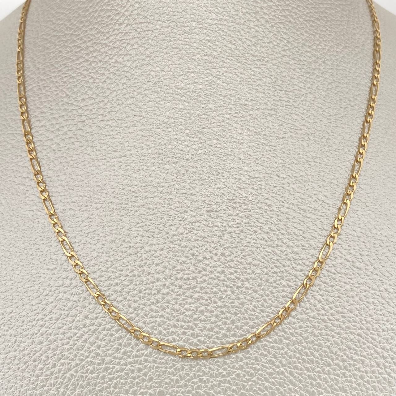 Cadena Figaro 5.75gr / 60cm / 2.4mm Oro Amarillo +3 18K %