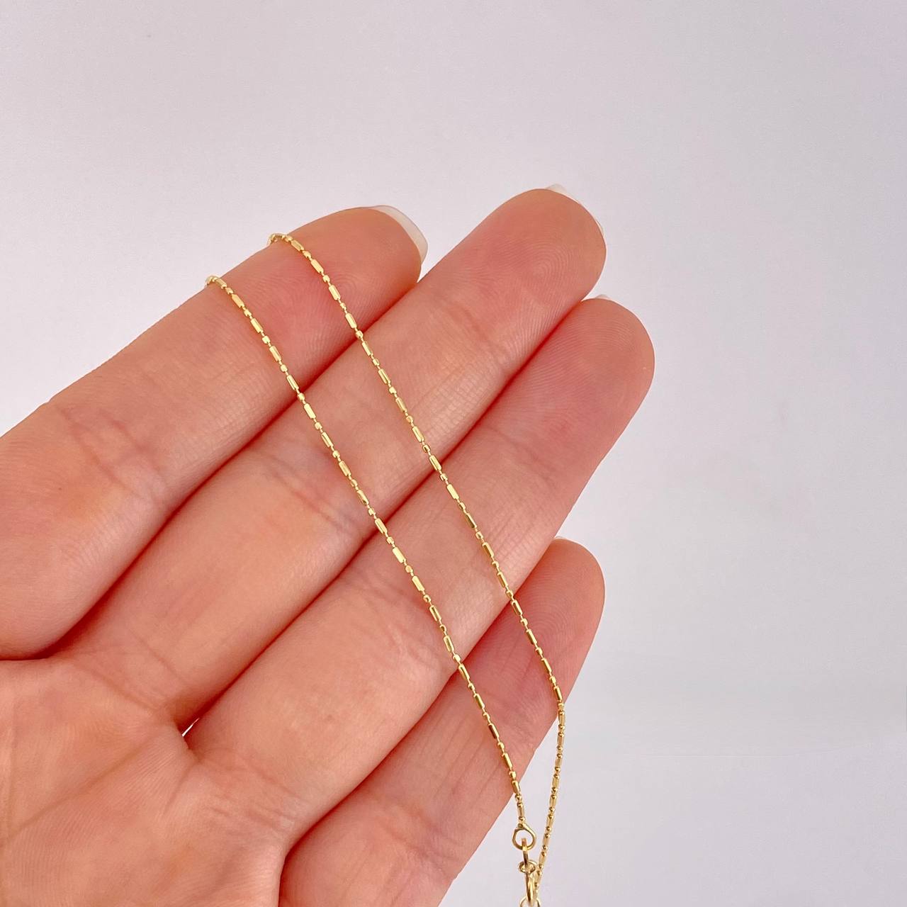 Cadena Morse 1.4g / 45cm / 0.8mm Oro Amarillo 18K