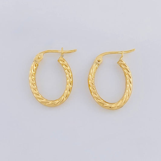 Candongas Mary Ovalada 1.4g / 1.8cm Oro Amarillo 18K