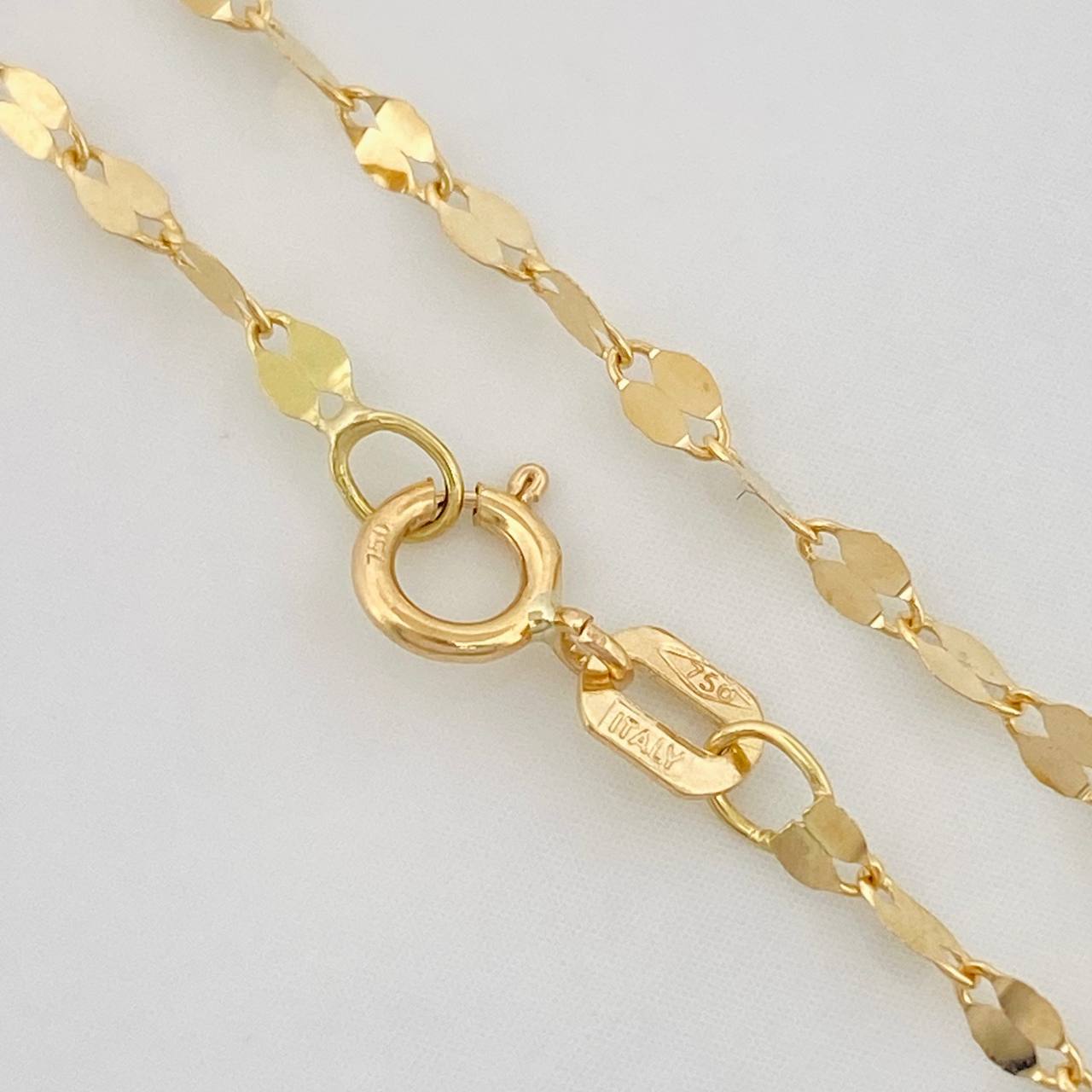 Cadena Flor Espejo 1.05g / 45cm / 1.1mm Oro Amarillo 18K