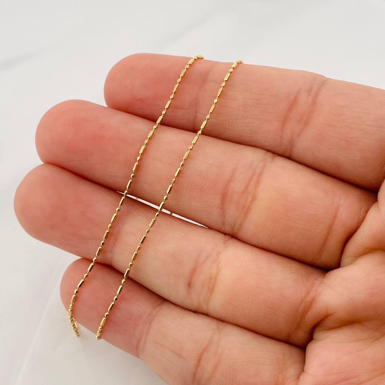 Cadena Morse 1.45g / 45cm / 0.8mm Oro Amarillo 18K