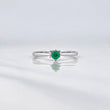 Anillo Solitario Esmeralda 13pts 1.35g / T7 Oro Blanco 18K