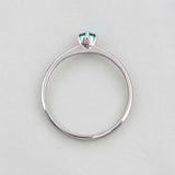 Anillo Solitario Esmeralda 13pts 1.35g / T7 Oro Blanco 18K