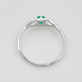 Anillo Solitario Esmeralda 21pts 1.2g / T6 3/4 Oro Blanco 18K