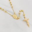 Cadena Rosario Virgen Maria Cruz Cristo 10.35g / 60cm / 4mm Oro Amarillo 18K