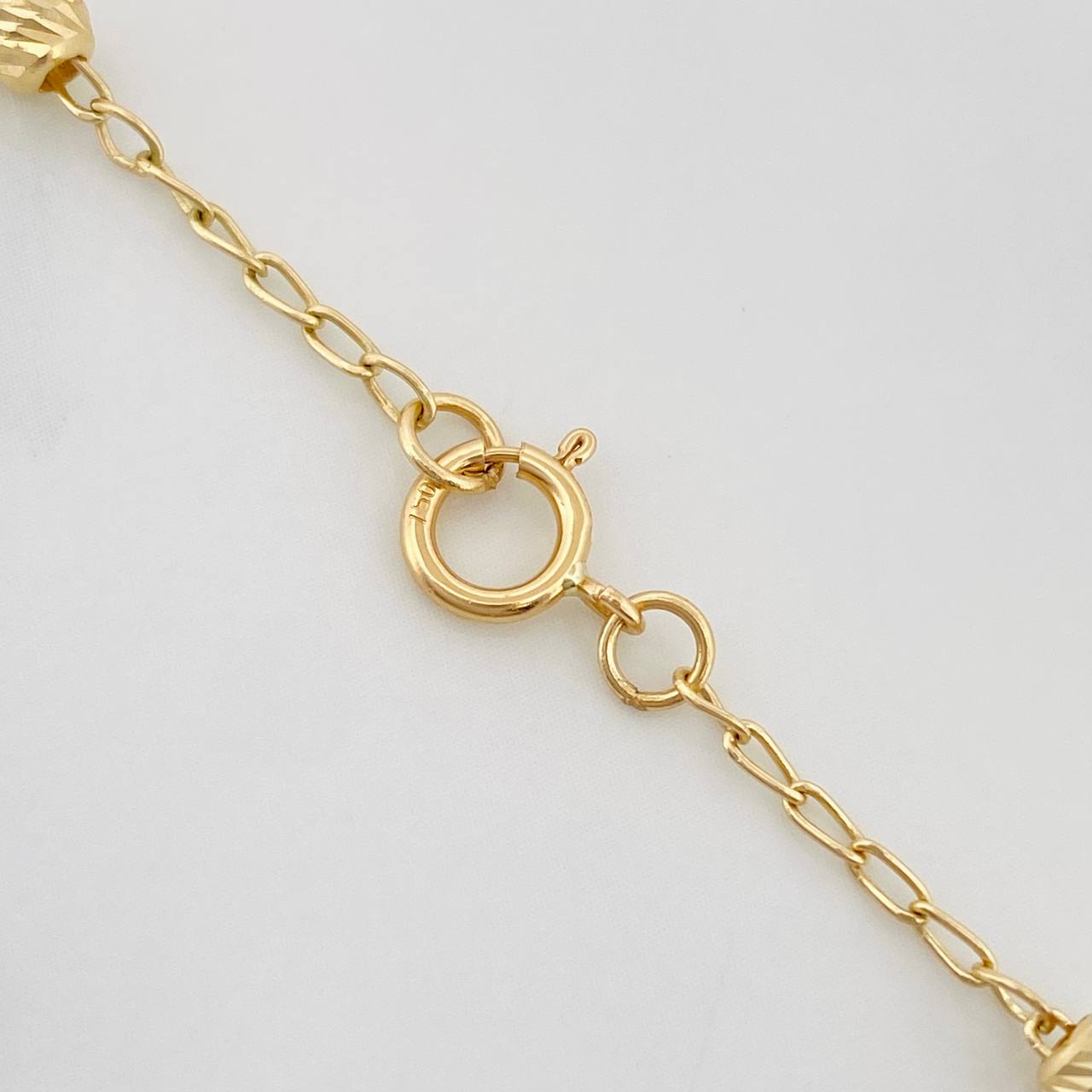 Cadena Rosario Virgen Maria Cruz Cristo 10.35g / 60cm / 4mm Oro Amarillo 18K