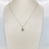 Set Cadena Veneciana + Dije Circulos Esmeralda 6pts / 1.45g / 45cm Oro Blanco 18K