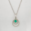 Set Cadena Veneciana + Dije Circulos Esmeralda 6pts / 1.45g / 45cm Oro Blanco 18K