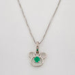 Set Cadena Veneciana + Dije Oso Esmeralda 0.6pts / 1.4g / 45cm Oro Blanco 18K