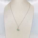 Set Cadena Veneciana + Dije Mariposa Esmeralda 7pts / 1.6g / 45cm Oro Blanco 18K
