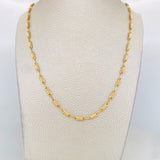 Cadena Rustica Cilindro Rayado 8.6g / 60cm / 3.35mm Oro Amarillo 18K