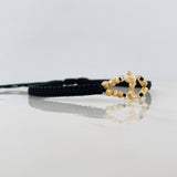 Pulsera Tejida Negra San Miguel Arcángel Oro Amarillo 18K