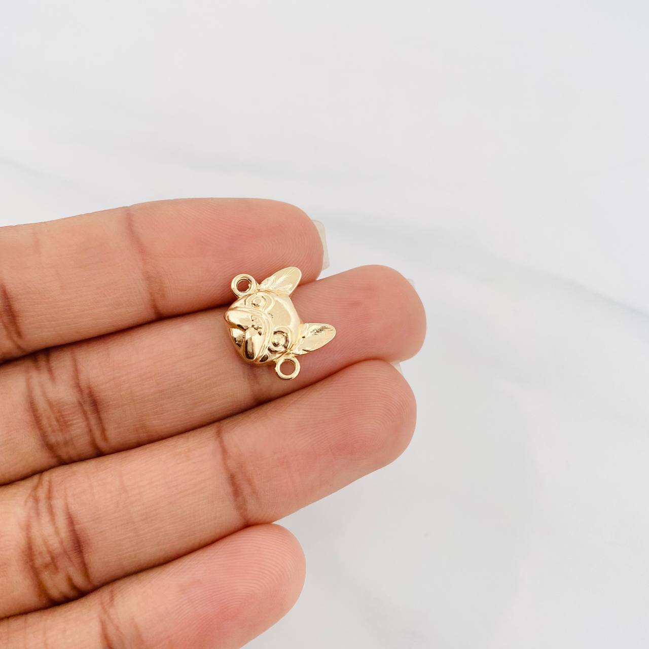 Herraje Rostro Perro 2.75g / 1.5cm Oro Amarillo 18K