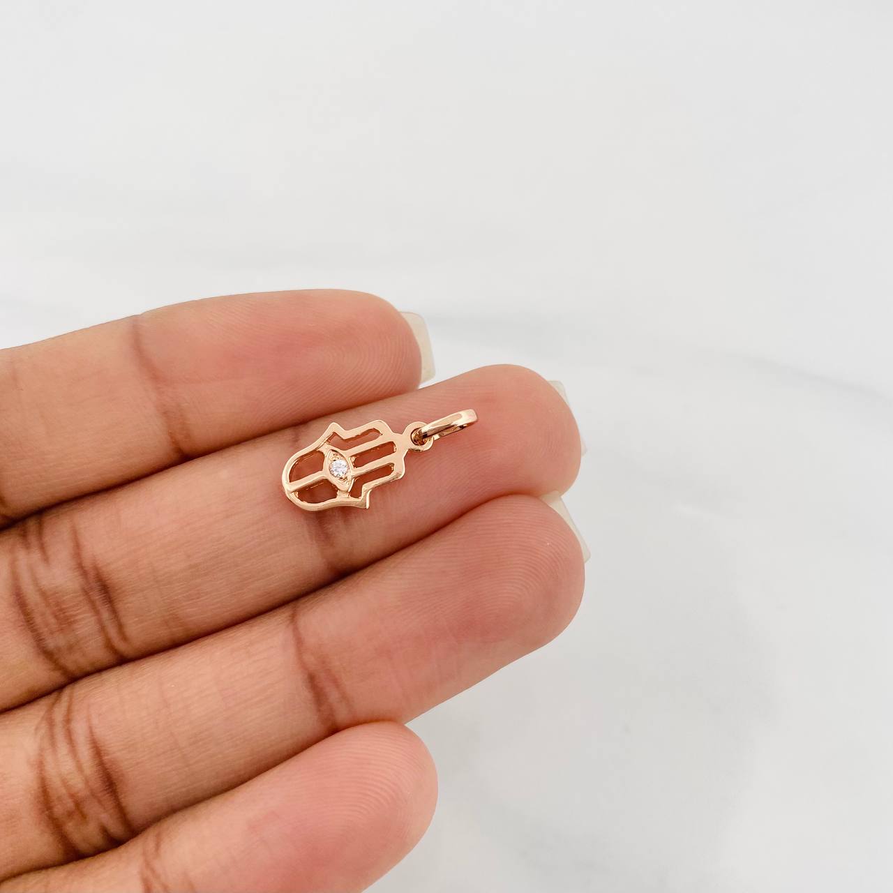 Dije Mano Hamsa 1.25g / 1.8cm Oro Rosa 18K