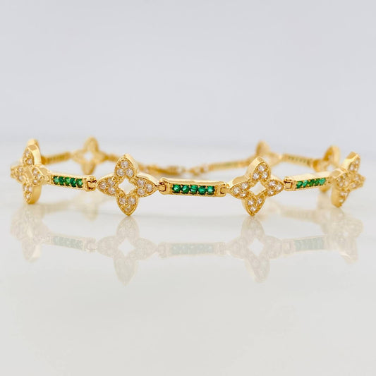 Pulso Flores 8.1g / 18.7cm / 2.23mm Oro Amarillo 18K