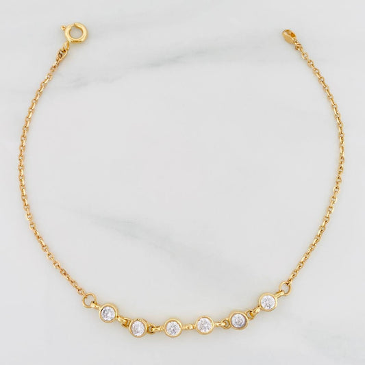 Pulso Aro Seguido Circulos 2.75g / 18.9cm / 1.39mm Oro Amarillo 18K