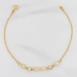 Pulso Aro Seguido Circulos 2.75g / 18.9cm / 1.39mm Oro Amarillo 18K
