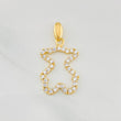 Dije Silueta Oso Ts 2g / 2.8cm Dos Oros Amarillo Blanco 18K