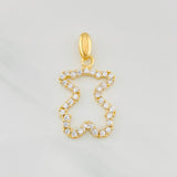 Dije Silueta Oso Ts 2g / 2.8cm Dos Oros Amarillo Blanco 18K