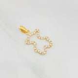 Dije Silueta Oso Ts 2g / 2.8cm Dos Oros Amarillo Blanco 18K