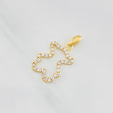 Dije Silueta Oso Ts 2g / 2.8cm Dos Oros Amarillo Blanco 18K