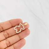 Dije Silueta Oso Ts 2g / 2.8cm Dos Oros Amarillo Blanco 18K