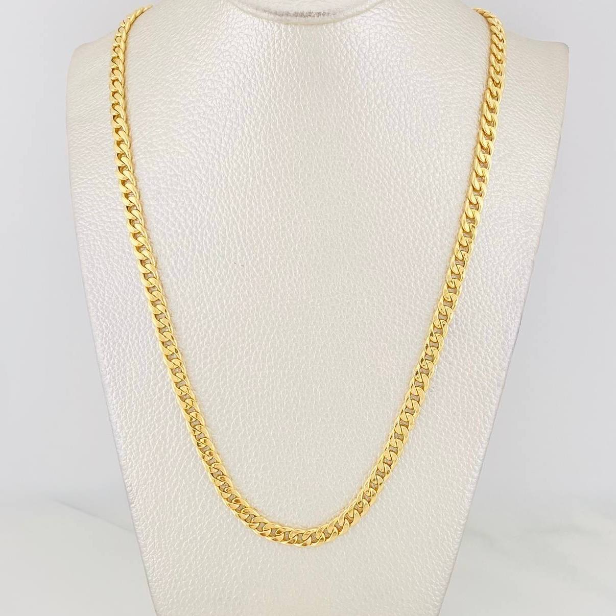 Cadena Cubana 8.2g / 70cm / 5.45mm Oro Amarillo 18K