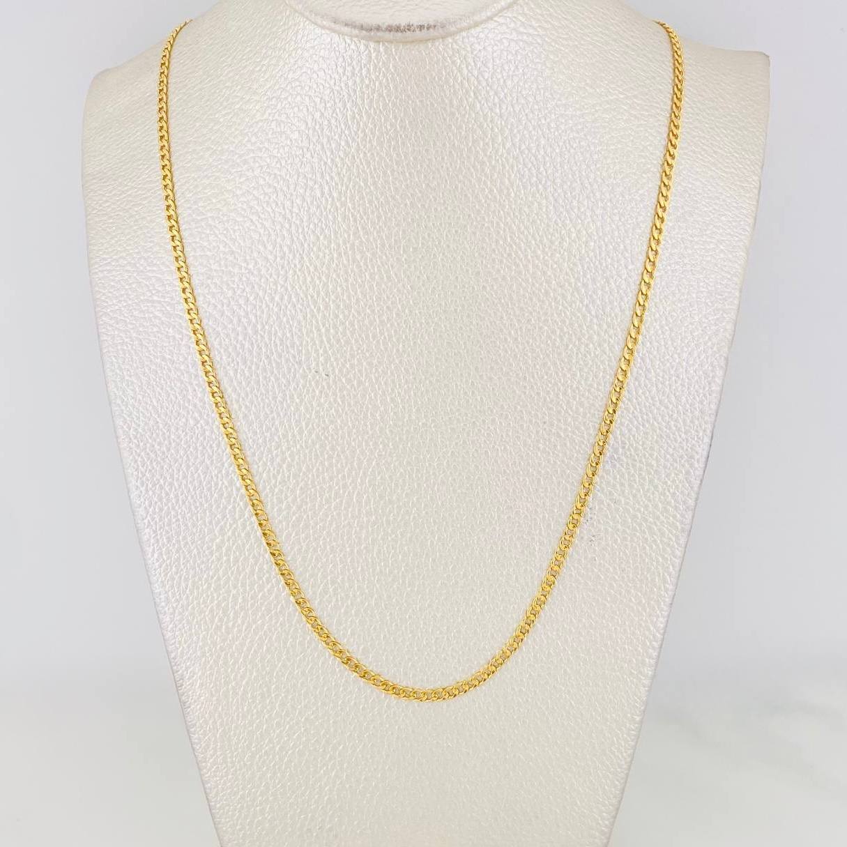 Cadena Cubana 3.1g / 60cm / 2.44mm Oro Amarillo 18K