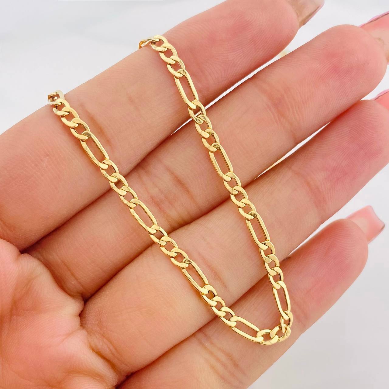 Cadena Figaro 4.85g / 70cm / 3.18mm Oro Amarillo 18K