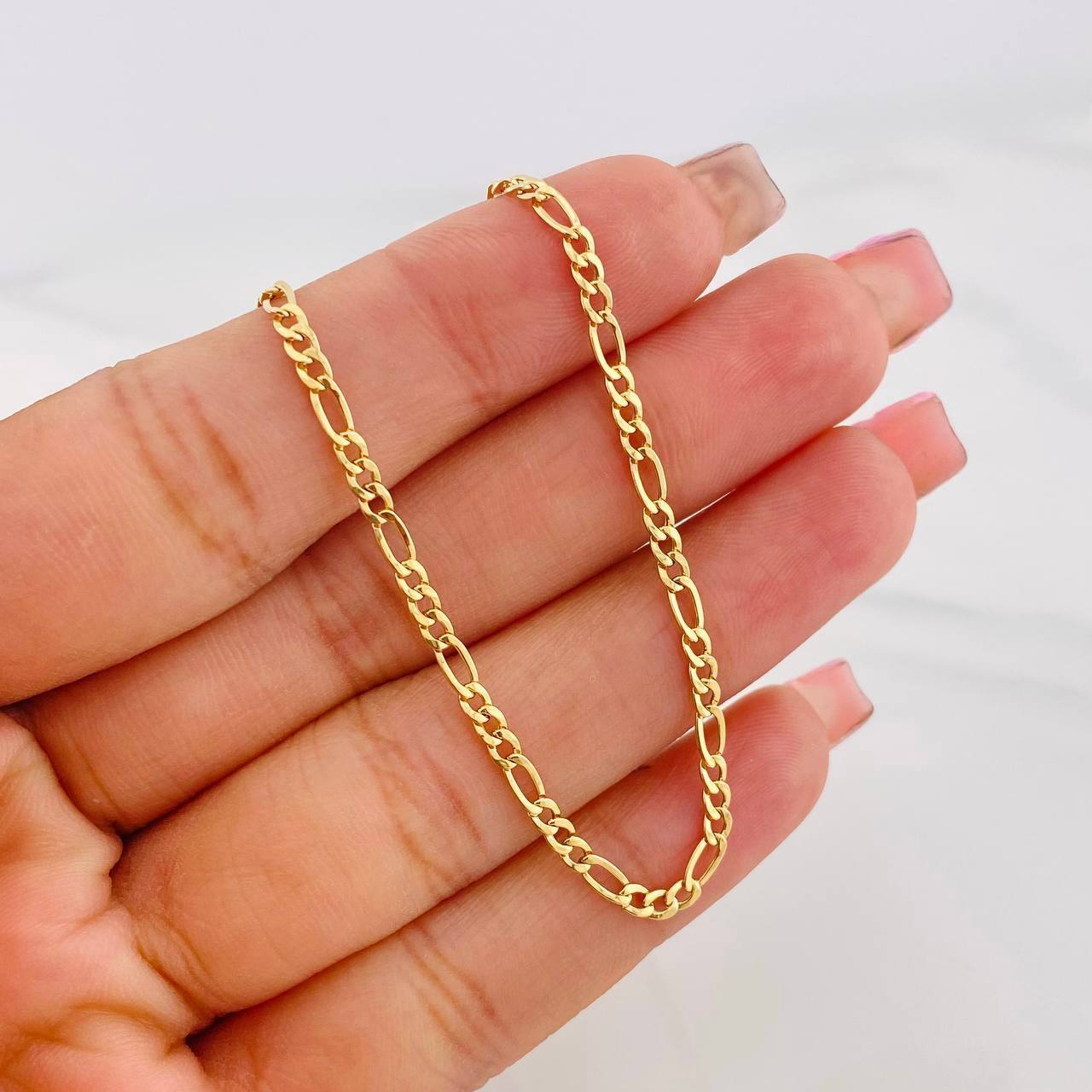 Cadena Figaro 2.15g / 50cm / 2.59mm Oro Amarillo 18K